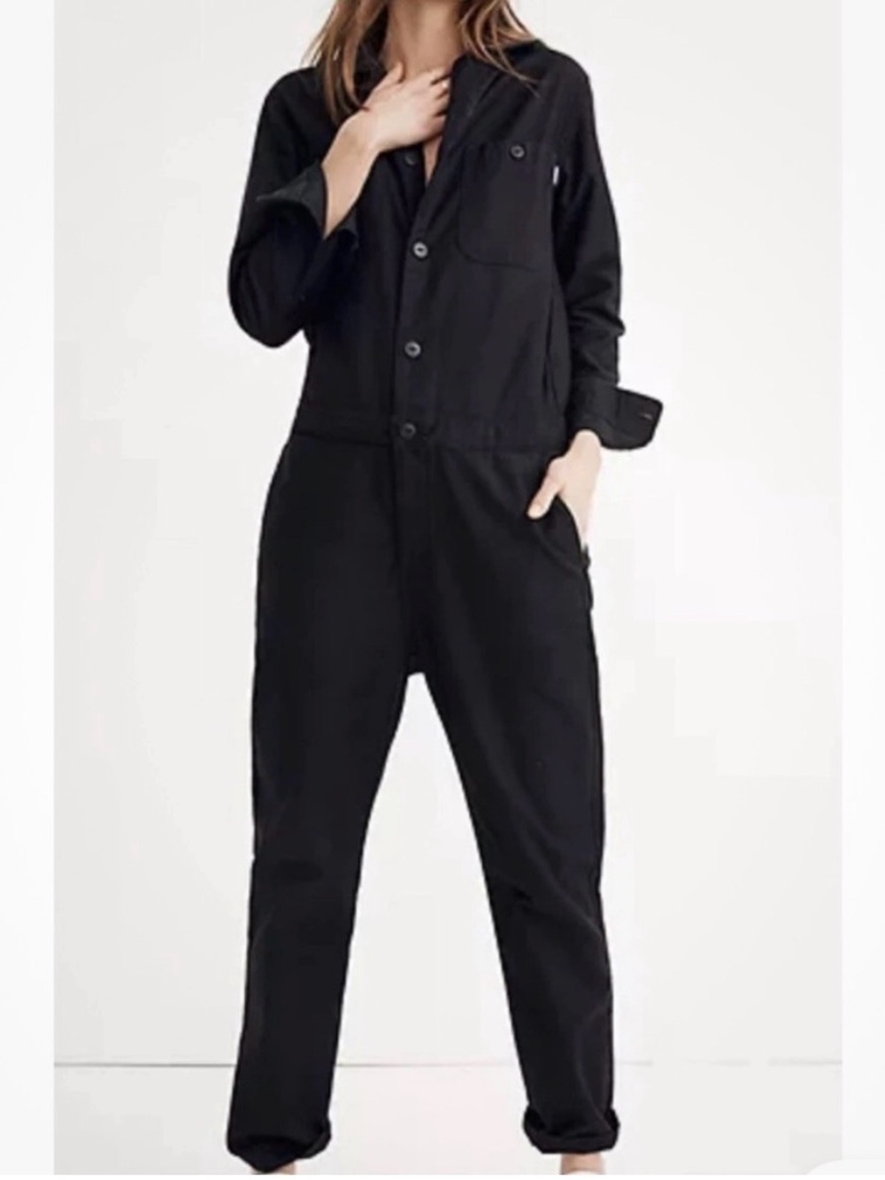 Carhartt WIP Women’s Cass Jumpsuit Black XS Long Sleeve Utility Coveralls